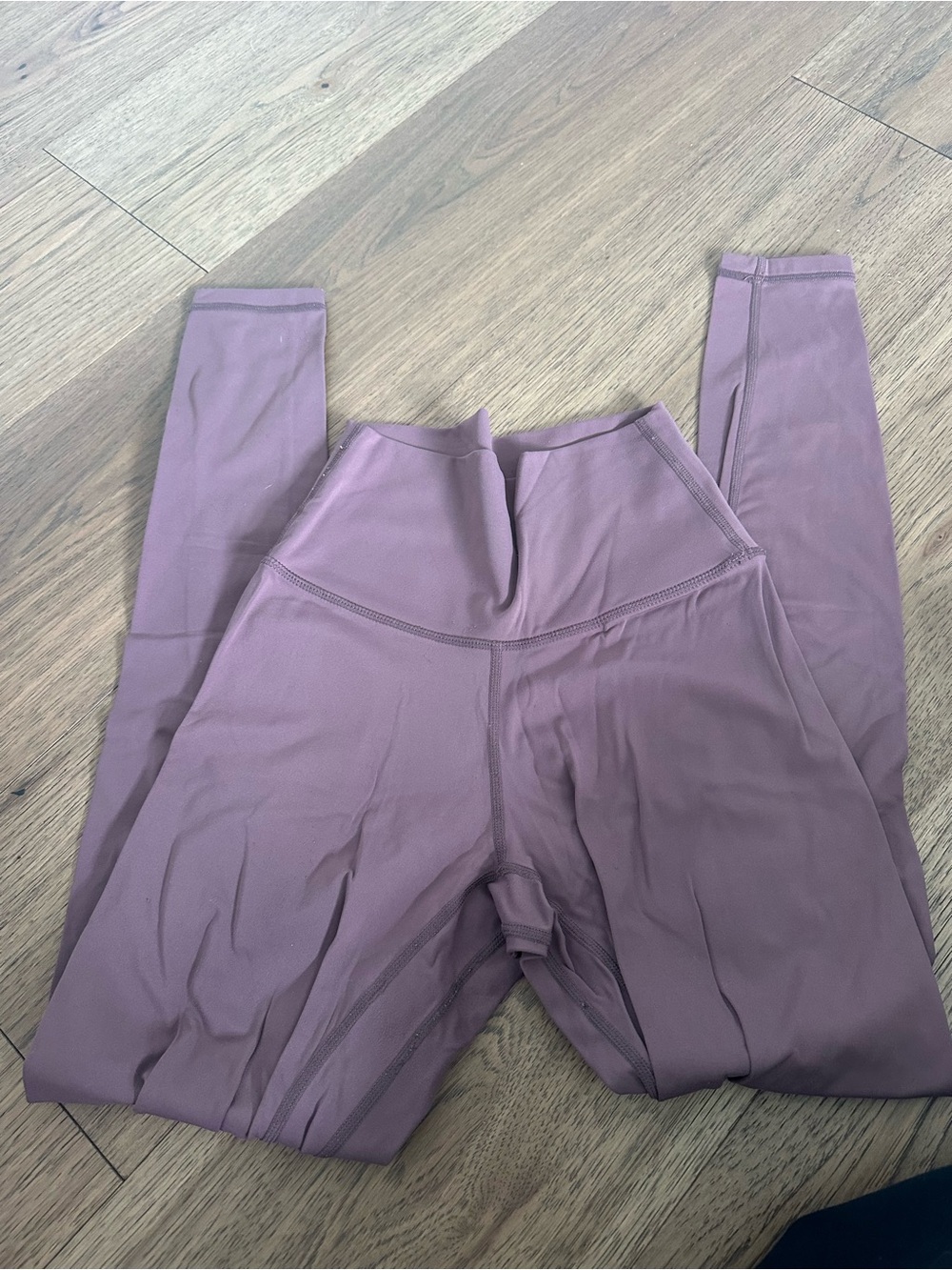 High-Rise Mauve Leggings with Supportive Waistband